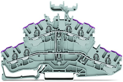 4-conductor double deck terminal block 8-conductor through terminal block L gray