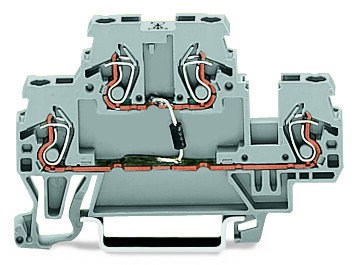 Component terminal block double-deck with diode 1N4007 gray
