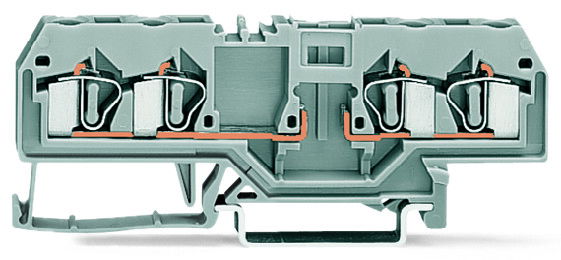 4-conductor carrier terminal block for DIN-rail 35 x 15 and 35 x 7.5 4 mm² gray