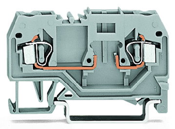 2-conductor carrier terminal block for DIN-rail 35 x 15 and 35 x 7.5 2.5 mm² gray