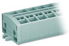4-conductor terminal strip without push-buttons with snap-in mounting feet gray