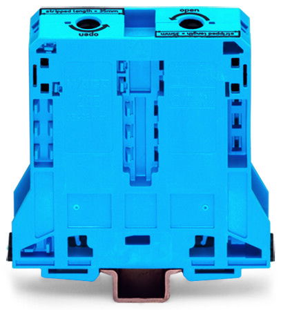 2-conductor through terminal block 95 mm² lateral marker slots blue