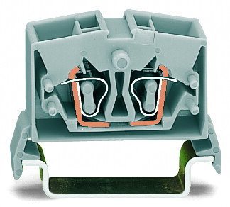 4-conductor miniature through terminal block 2.5 mm² with test option gray