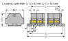 4-conductor terminal strip without push-buttons with fixing flanges gray