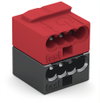4-conductor modular PCB connector PUSH WIRE® 0.8 mm Ø dark gray/red