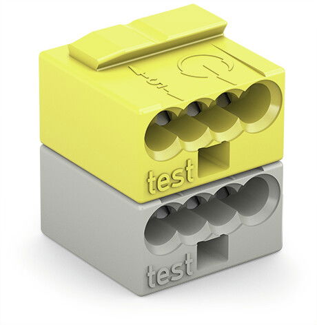 4-conductor modular PCB connector PUSH WIRE® 0.8 mm Ø light gray/yellow