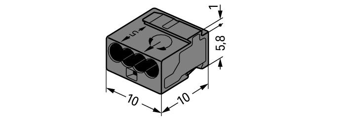 PUSH WIRE® splicing connector for solid conductors max. 0.8 mm Ø dark gray – Image 2 of 2