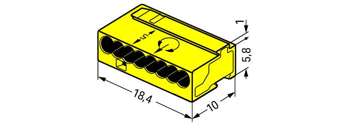 MICRO PUSH WIRE® connector for junction boxes for solid conductors max. 0.8 mm Ø yellow – Image 2 of 2