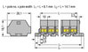 4-conductor terminal strip without push-buttons with fixing flanges gray
