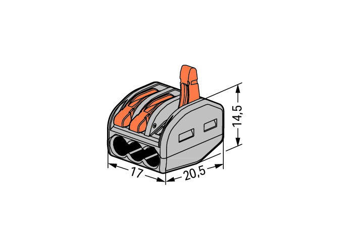 Splicing connector with levers for all conductor types max. 4 mm² gray – Image 2 of 2