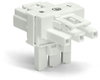 T-distribution connector 3-pole Cod. A white