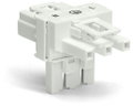 T-distribution connector 3-pole Cod. A white