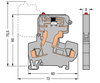 2-conductor fuse terminal block with pivoting fuse holder for 5 x 20 mm miniature metric fuse gray