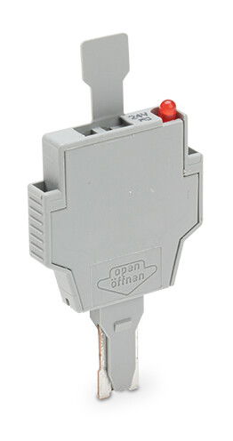 Fuse plug with pull-tab for miniature metric fuses 5 x 20 mm and 5 x 25 mm gray