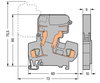 2-conductor fuse terminal block with pivoting fuse holder for miniature metric fuse 1/4 x 1 mm gray