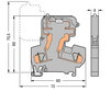 2-conductor fuse terminal block with pivoting fuse holder for 5 x 20 mm miniature metric fuse gray