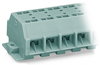 4-conductor terminal strip without push-buttons with snap-in mounting feet gray