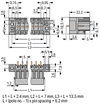 THT male header 1.0 x 1.0 mm solder pin straight gray