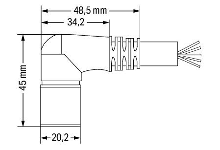 M16 cable M16 socket  angled 14-pole black – Image 2 of 2
