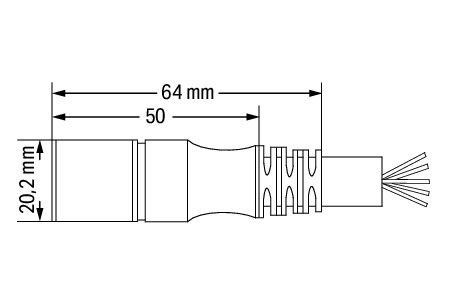 M16 cable M16 socket  straight 14-pole black – Image 2 of 2