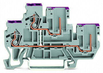 2-conductor/2-pin, double-deck carrier terminal block 2-conductor/2-pin through terminal block 2.5 mm² blue
