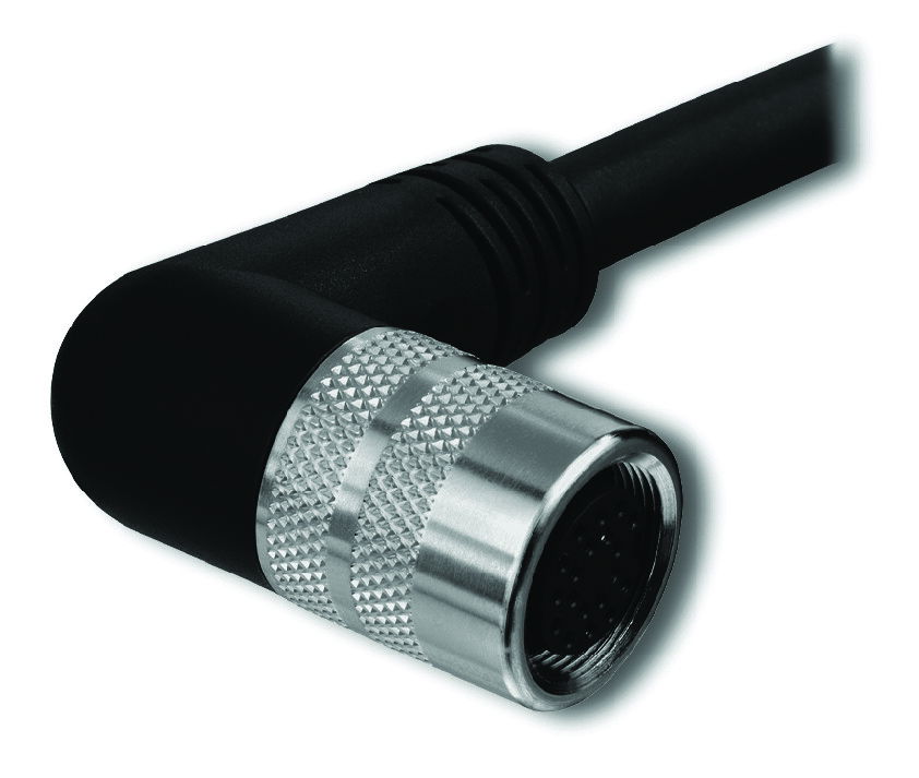 M16 cable M16 socket  angled 14-pole black
