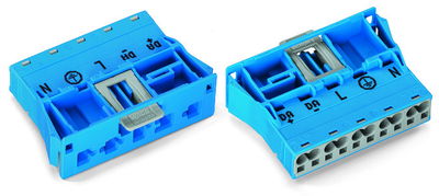 Snap-in plug 5-pole Cod. I blue