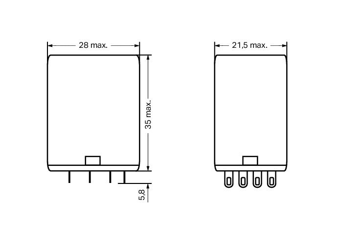 Basic relay Nominal input voltage: 24 VAC 4 changeover contacts – Image 2 of 2