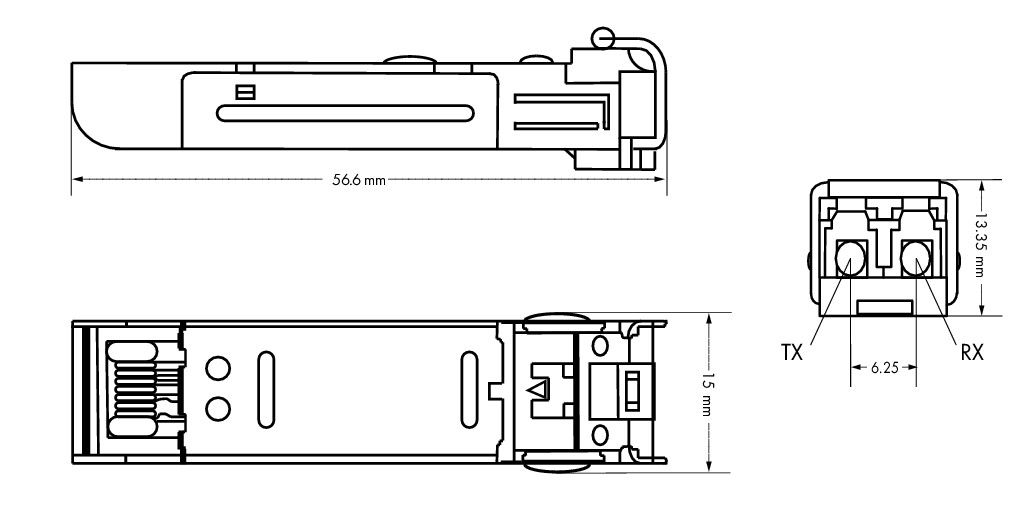SFP Module 1000BASE LX Single-Mode 1310 nm LC 10 km silver-colored – Image 2 of 2