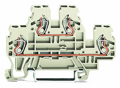 Double-deck terminal block Ground conductor/through terminal block 2.5 mm² light gray
