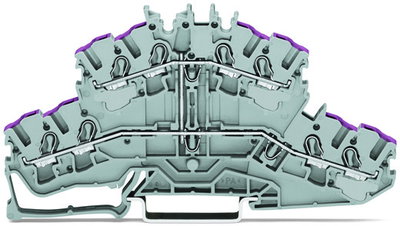 4-conductor double deck terminal block 8-conductor through terminal block L gray