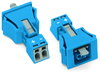 Snap-in socket 2-pole Cod. I blue