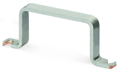 U-shaped busbar Cu 10 mm x 3 mm for 5 I/O silver-colored