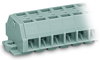 4-conductor terminal strip without push-buttons with snap-in mounting feet gray