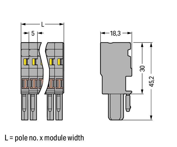 1-conductor female connector CAGE CLAMP® 4 mm² gray – Image 2 of 2