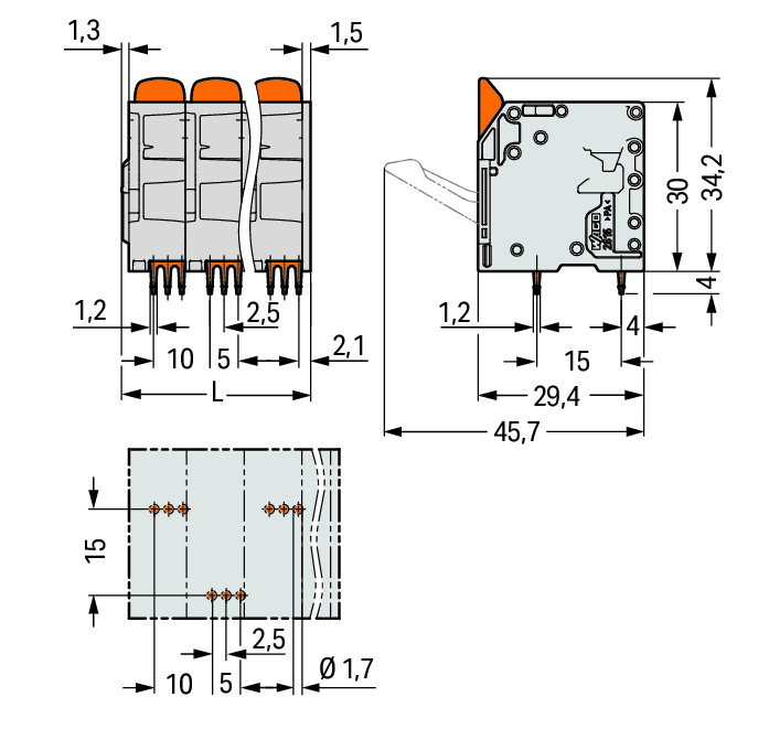 PCB terminal block lever 16 mm² gray – Image 2 of 2