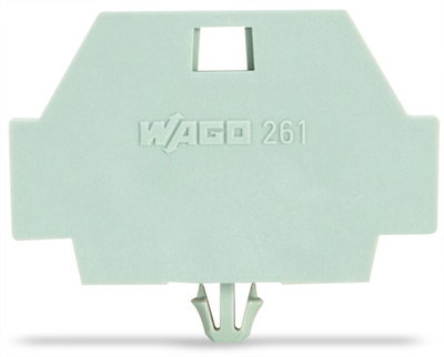 End plate with snap-in mounting foot gray