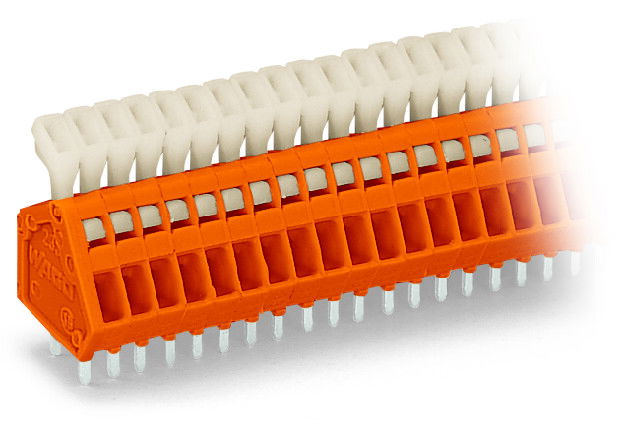 PCB terminal block push-button 0.5 mm² orange