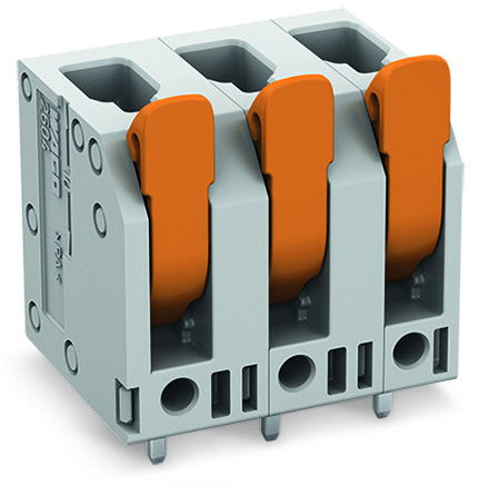 PCB terminal block lever 4 mm² gray