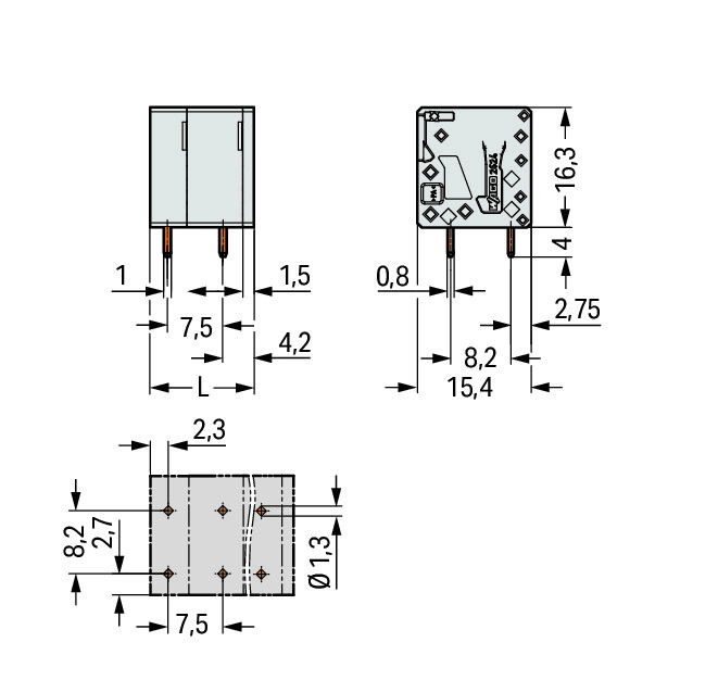 PCB terminal block 4 mm² Pin spacing 7.5 mm gray – Image 2 of 2
