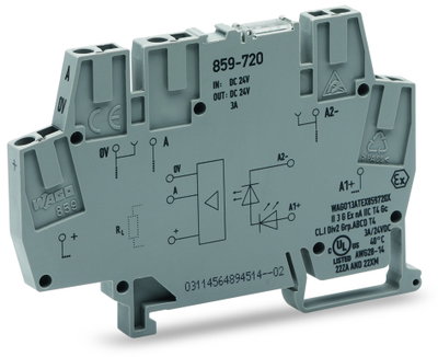 Optocoupler module Nominal input voltage: 24 VDC Output voltage range: 10 … 30 VDC gray