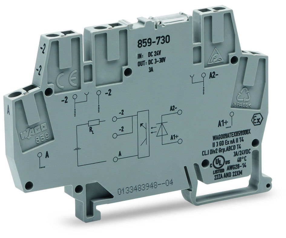 Optocoupler module Nominal input voltage: 24 VDC Output voltage range: 3 … 30 VDC gray