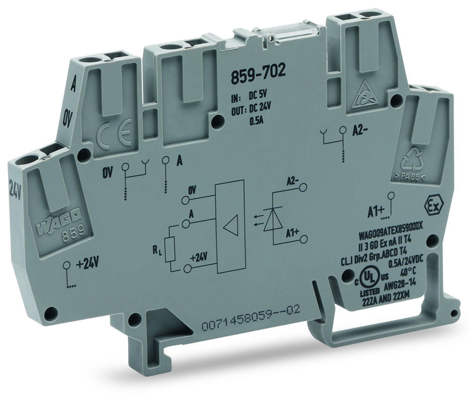 Optocoupler module Nominal input voltage: 5 VDC Output voltage range: 15 … 30 VDC gray