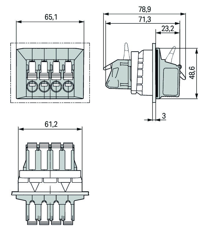 Feedthrough terminal block lever Plate thickness: 3 mm gray – Image 2 of 3