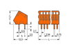 PCB terminal block 0.5 mm² Pin spacing 2.54 mm orange