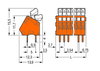 PCB terminal block push-button 0.5 mm² orange