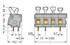 PCB terminal block push-button 2.5 mm² gray