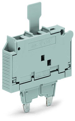 Fuse plug with pull-tab for glass cartridge fuse ¼" x 1¼" gray