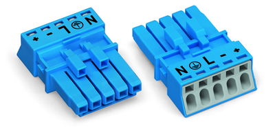 Socket 5-pole Cod. I blue