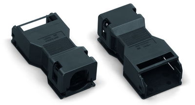 Strain relief housing 5-pole with locking clip black